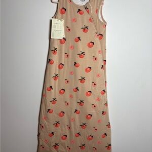 Kyte BABY Peach Print Sleeveless Maxi Dress - Peach/Tan